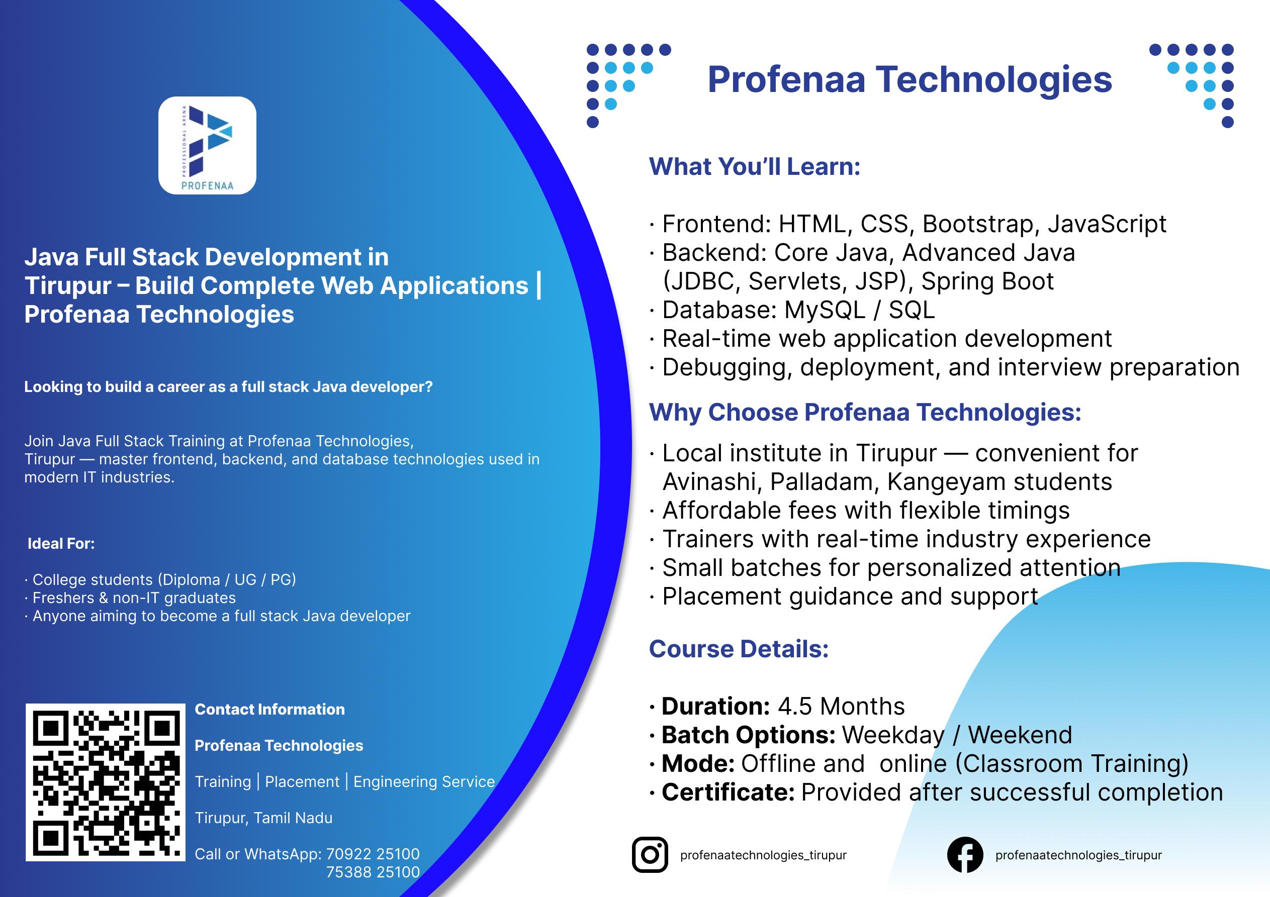 Career-Oriented Java Training in Tirupur